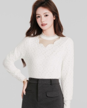 Slim cstand collar shirt wood ear chanelstyle small shirt
