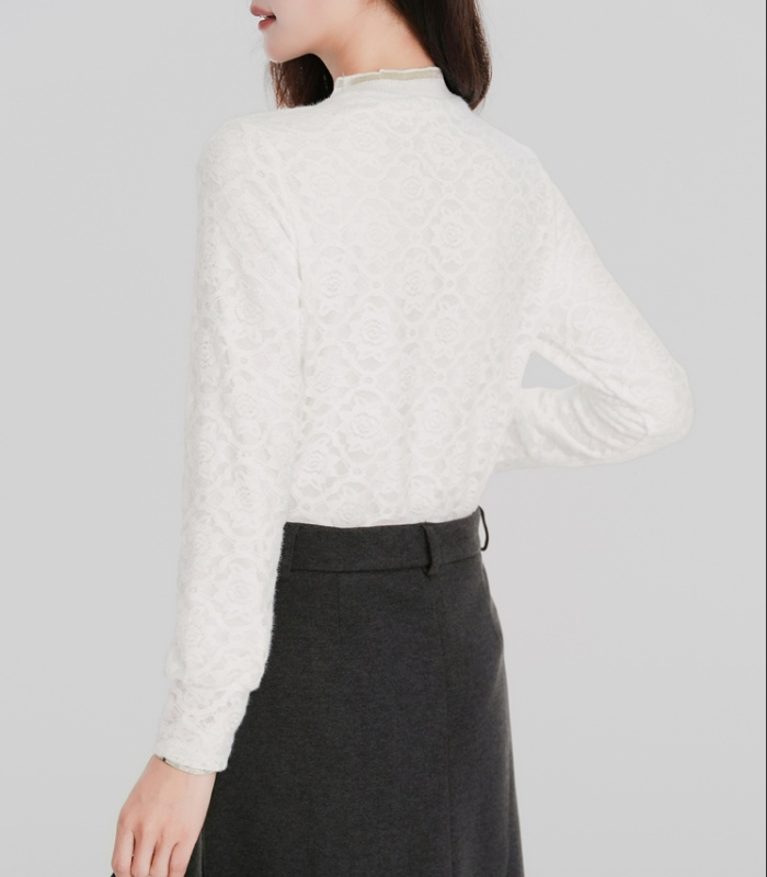 Slim cstand collar shirt wood ear chanelstyle small shirt