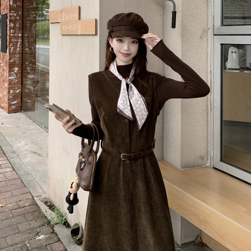 Large yard sleeveless dress 2pcs set for women