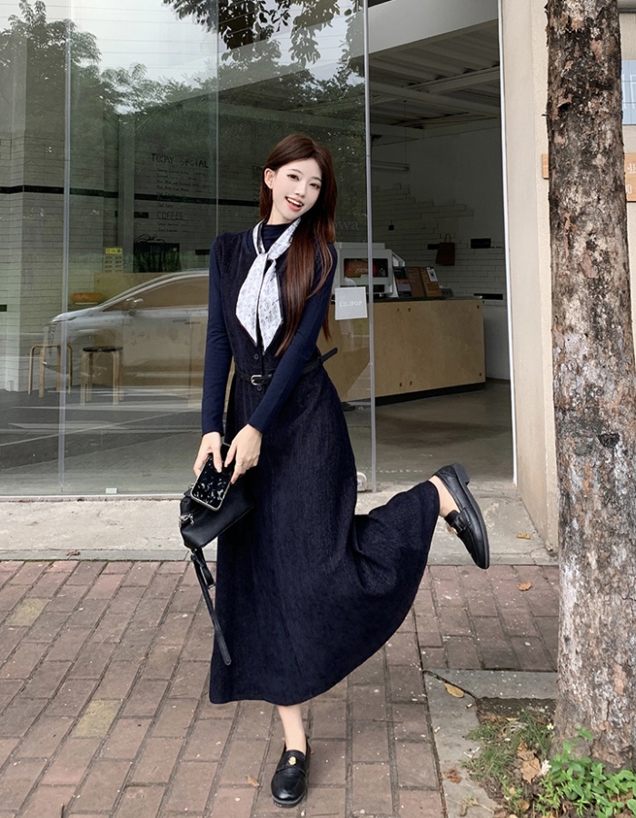 Large yard sleeveless dress 2pcs set for women