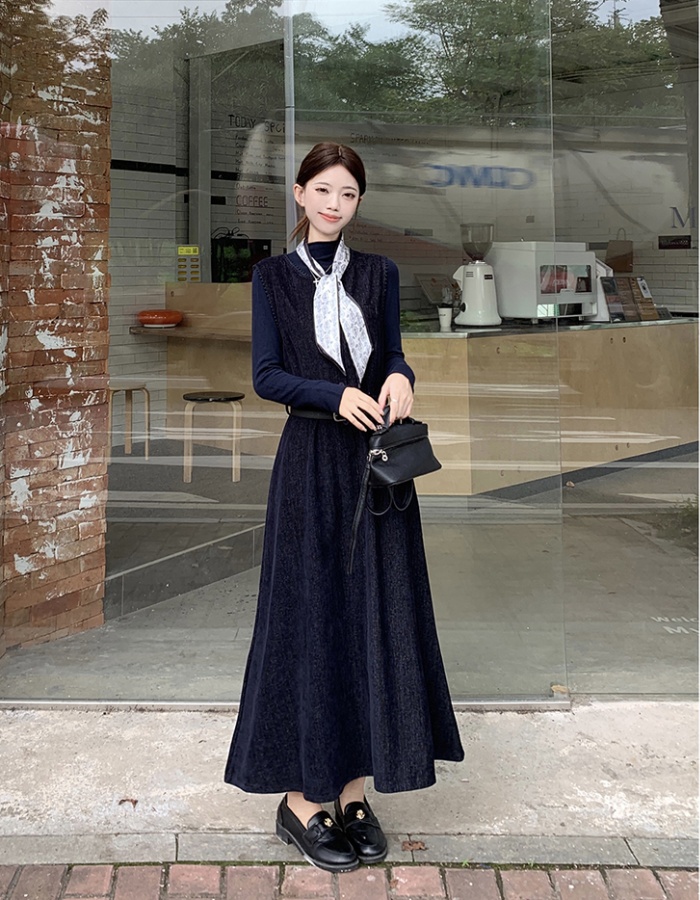 Large yard sleeveless dress 2pcs set for women