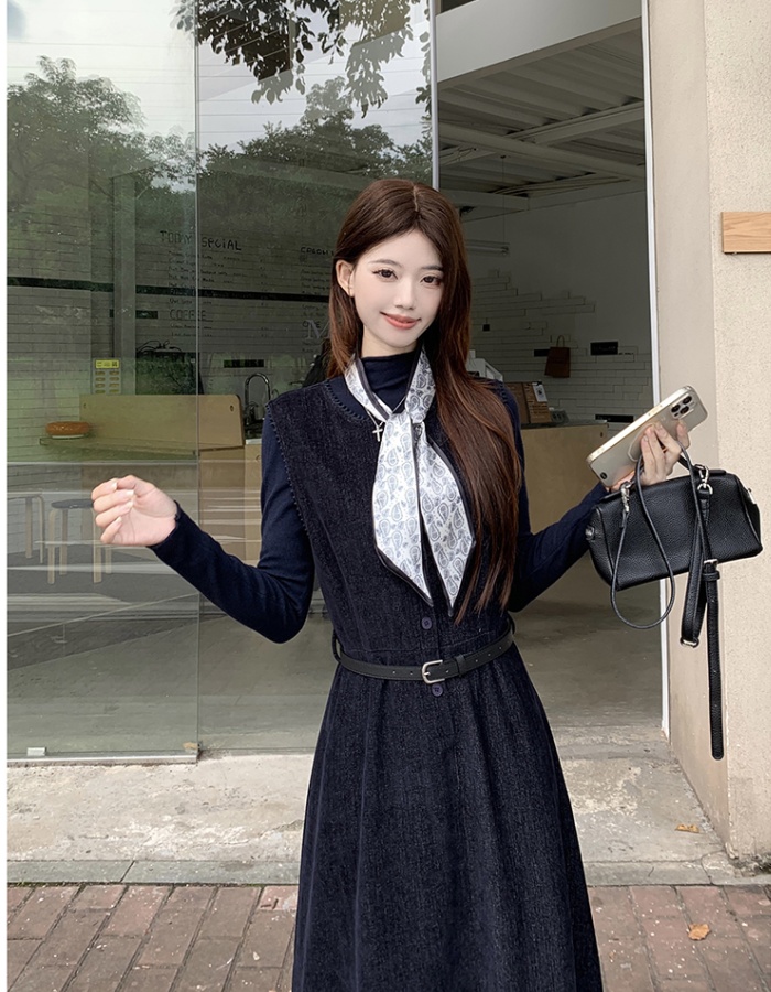 Large yard sleeveless dress 2pcs set for women