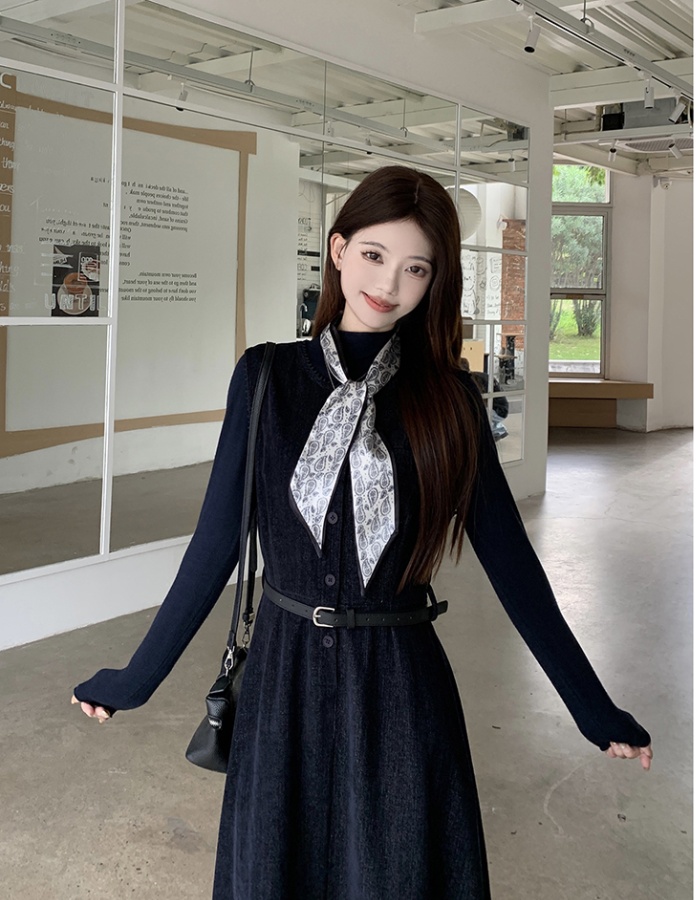 Large yard sleeveless dress 2pcs set for women