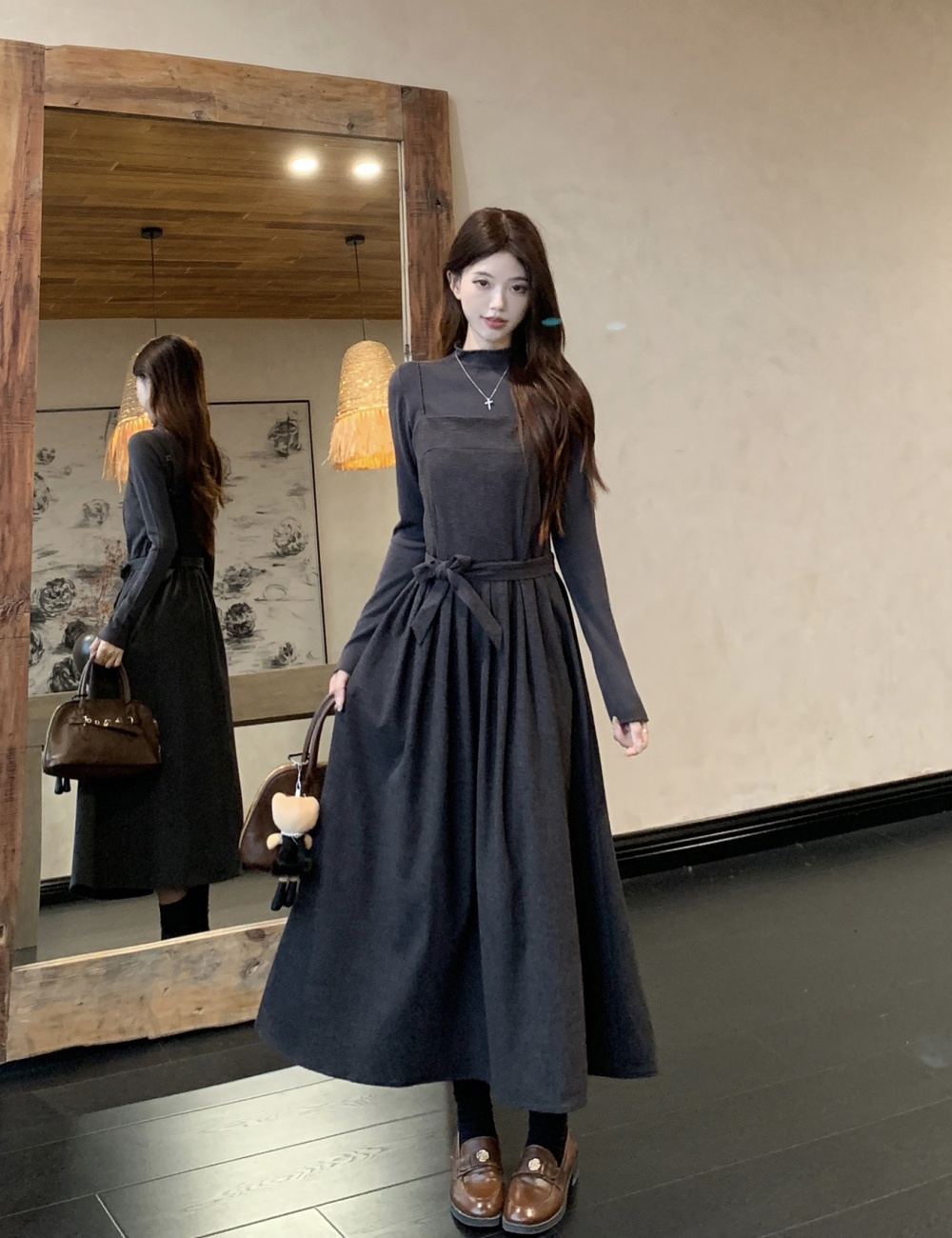 Long sleeve large yard T-shirt sling bottoming shirt a set