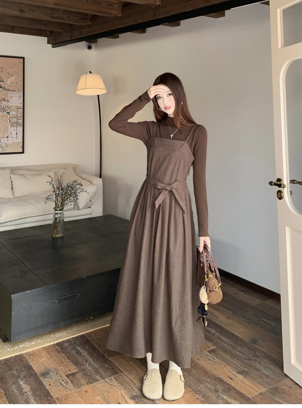 Long sleeve large yard T-shirt sling bottoming shirt a set