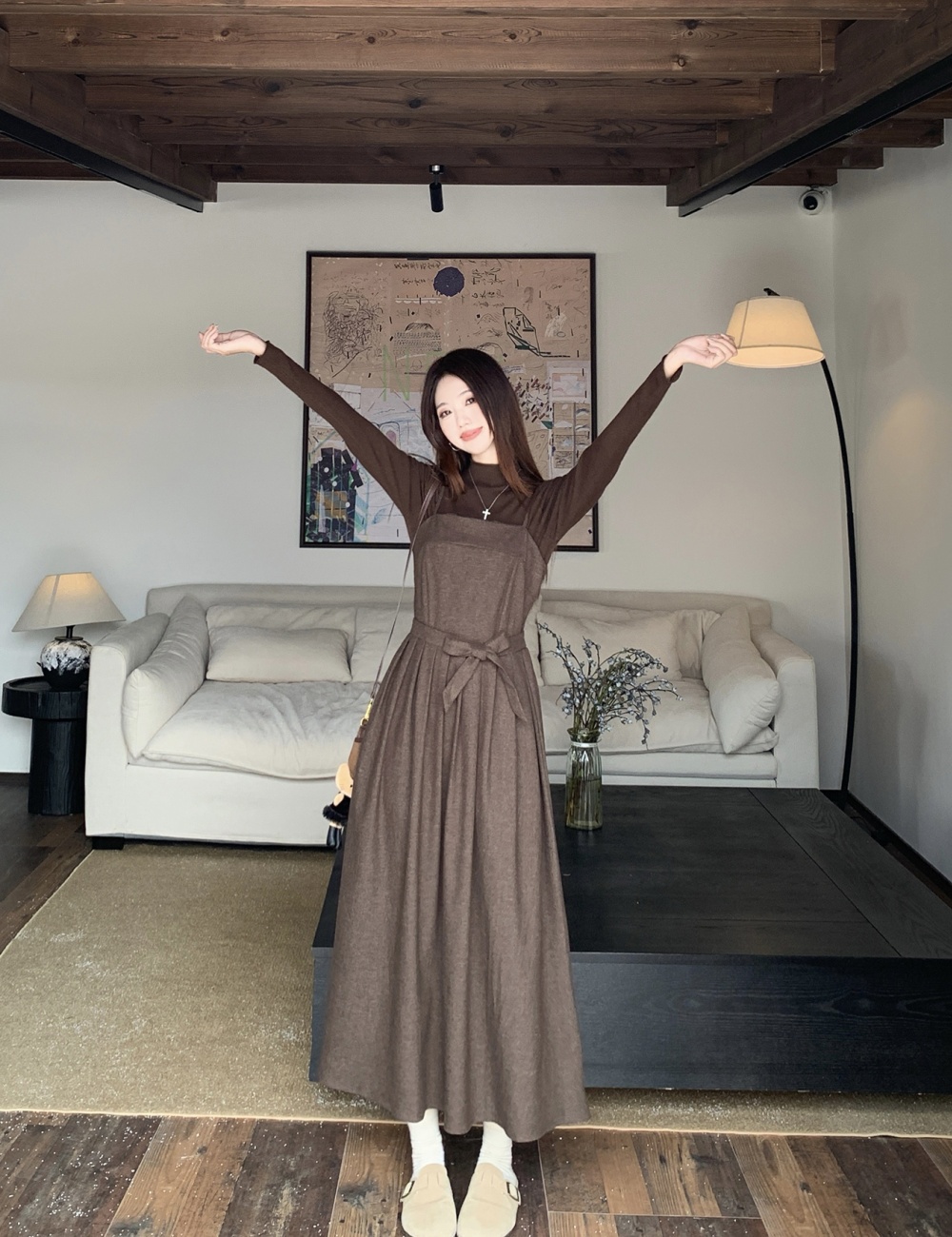 Long sleeve large yard T-shirt sling bottoming shirt a set