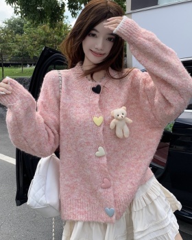Knitted large yard coat long sleeve Korean style cardigan
