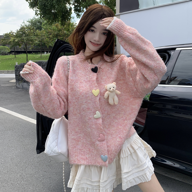 Knitted large yard coat long sleeve Korean style cardigan