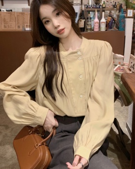 Korean style loose refreshing art commuting shirt