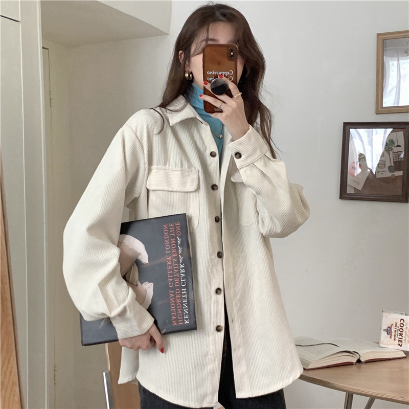 Long sleeve autumn and winter shirt long coat for women