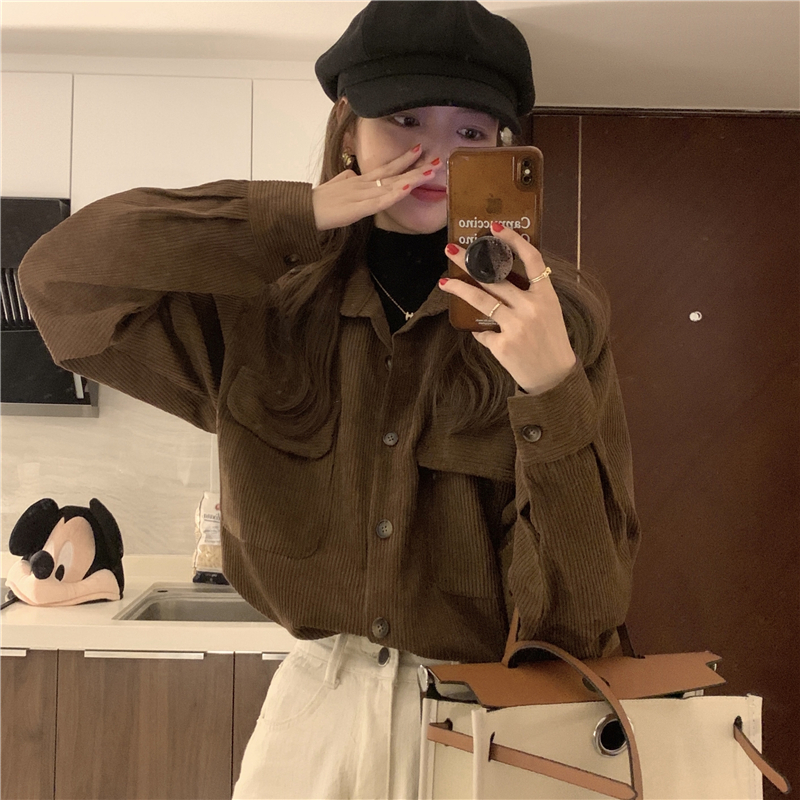 Long sleeve autumn and winter shirt long coat for women