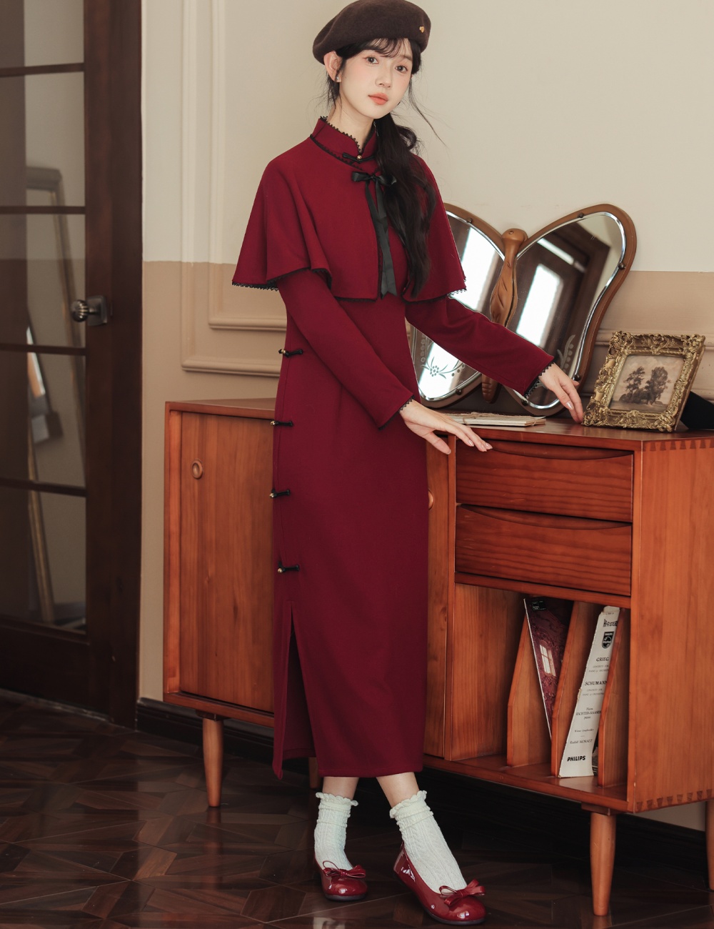 Wedding temperament cloak retro cheongsam