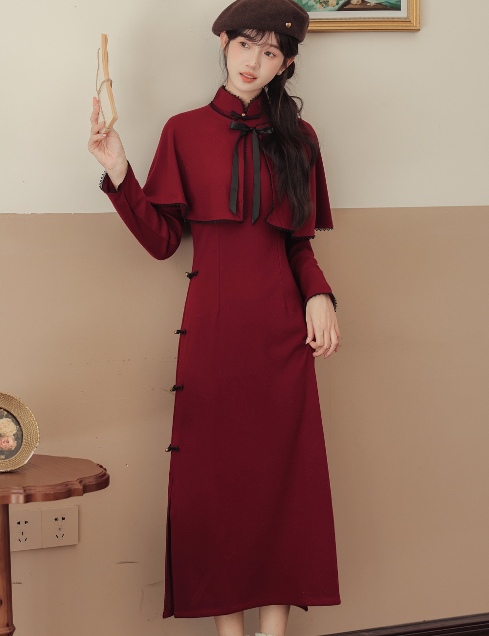 Wedding temperament cloak retro cheongsam