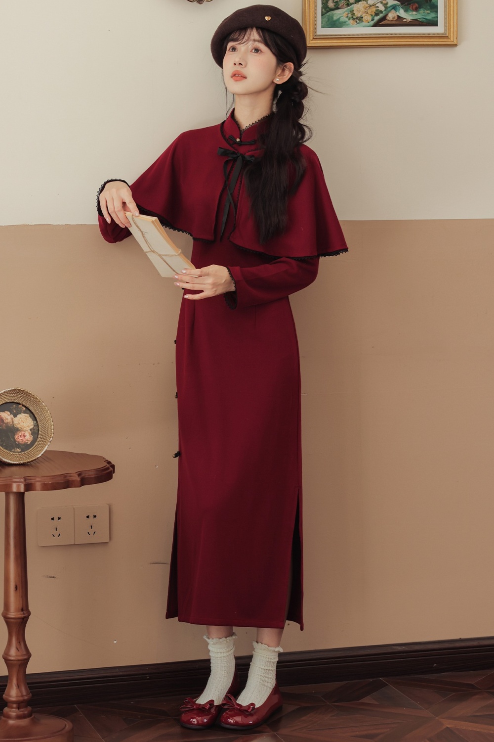 Wedding temperament cloak retro cheongsam
