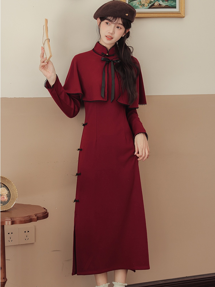 Wedding temperament cloak retro cheongsam