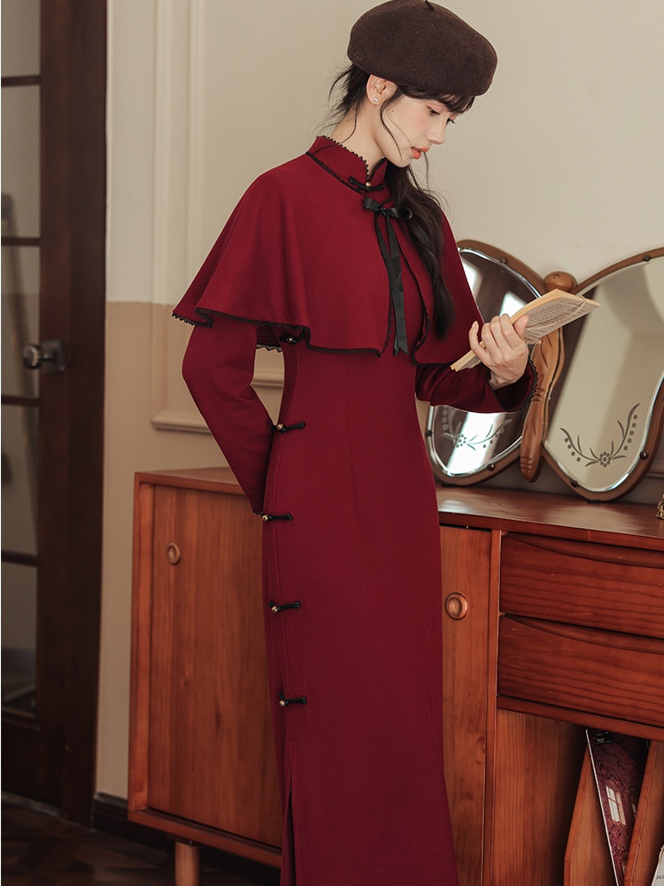 Wedding temperament cloak retro cheongsam