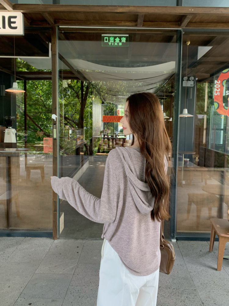 All-match Korean style autumn tops simple loose T-shirt