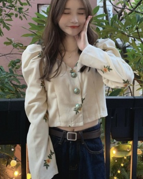 France style corduroy tops unique shirt