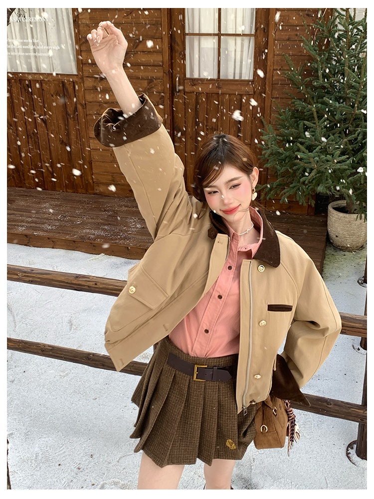 Autumn and winter retro clip cotton jacket