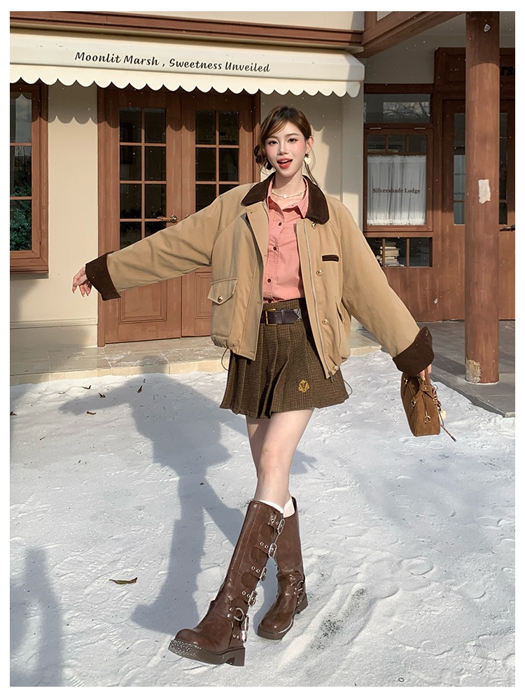 Retro autumn and winter pleated skirt