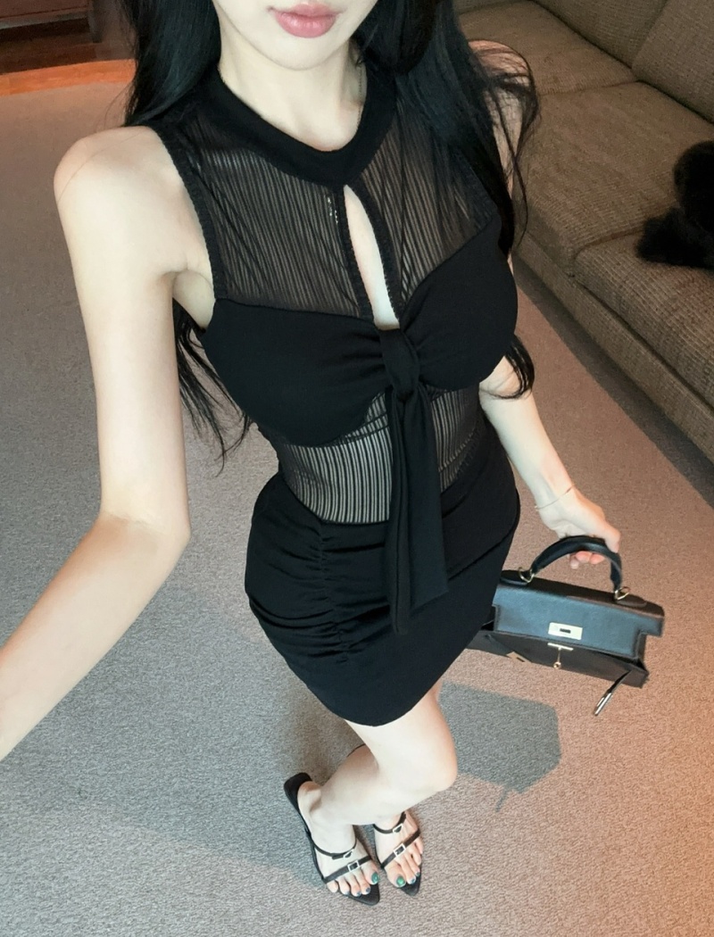 Strapless bottoming cotton elasticity dress