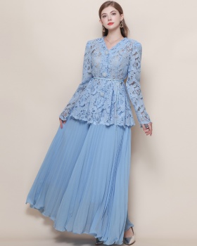 Slim sling shirt inside the ride skirt 3pcs set for women