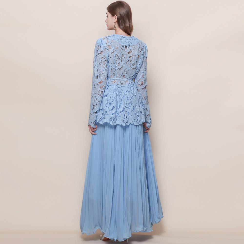 Slim sling shirt inside the ride skirt 3pcs set for women