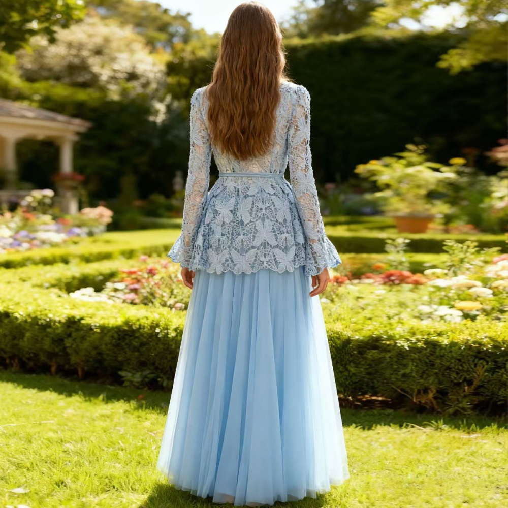 Inside the ride skirt V-neck shirt 3pcs set for women