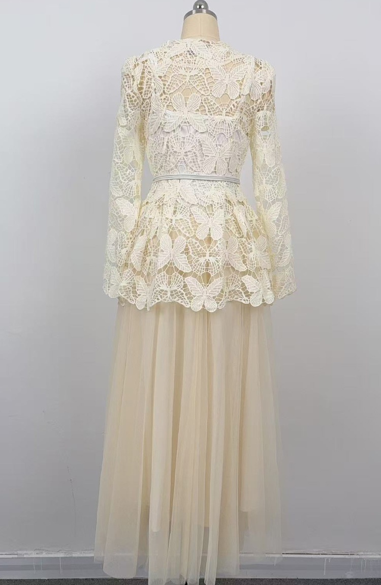 V-neck shirt long sleeve skirt 3pcs set for women