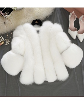 Splice imitation of fox fur fur coat European style coat