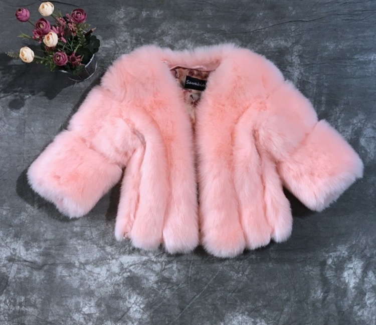 Splice imitation of fox fur fur coat European style coat
