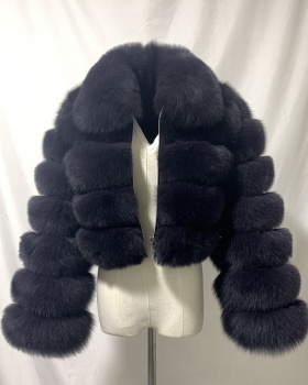 Short coat imitation of fox fur fur coat for women