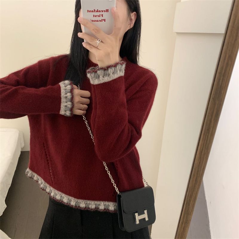 Western style pullover sweater autumn tops