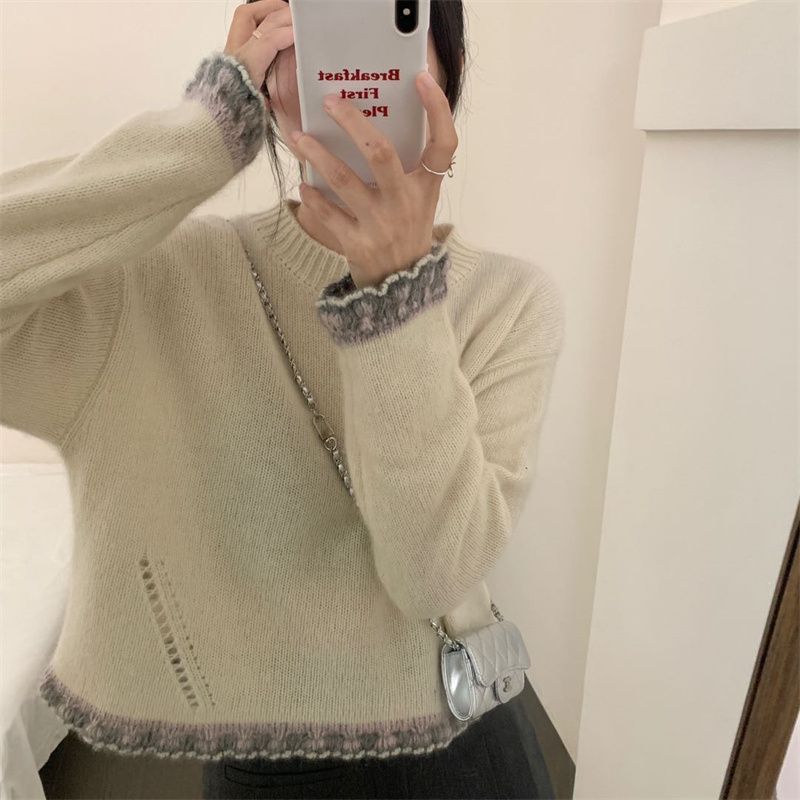 Western style pullover sweater autumn tops