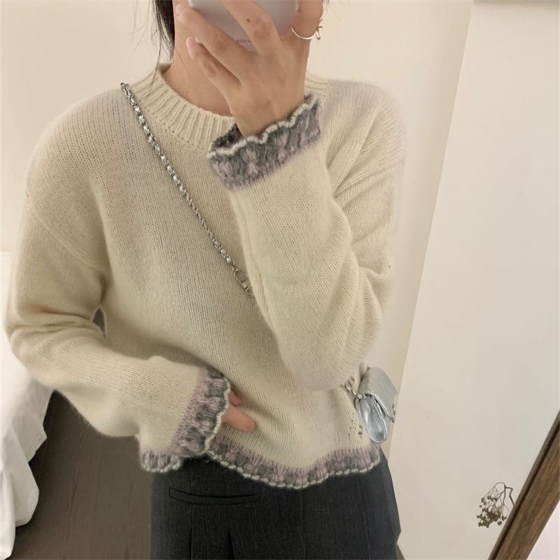 Western style pullover sweater autumn tops