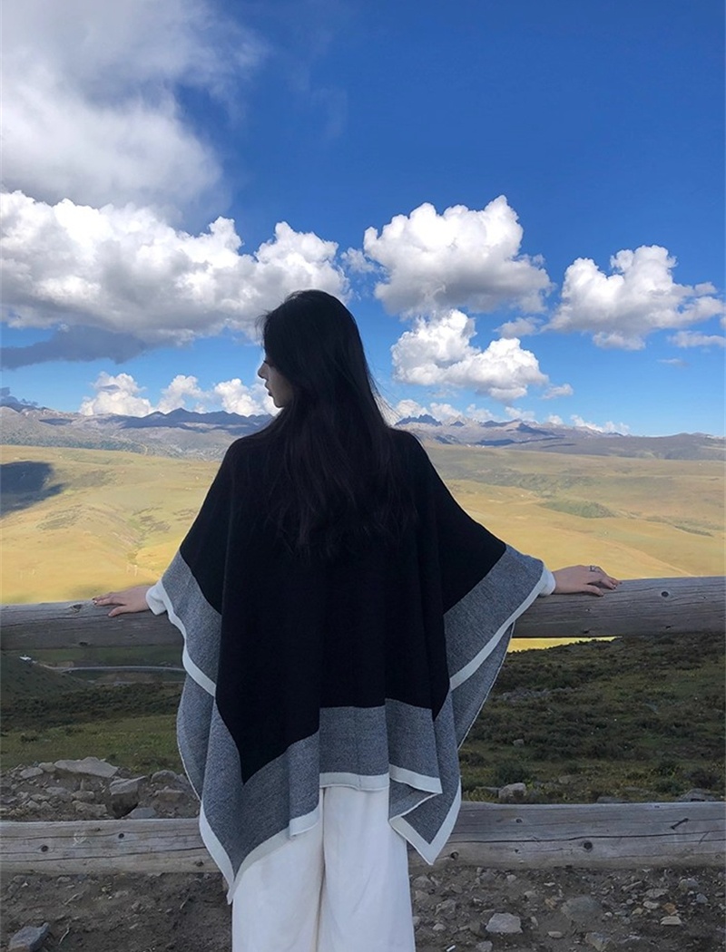 Spring and autumn scarves mixed colors coat for women