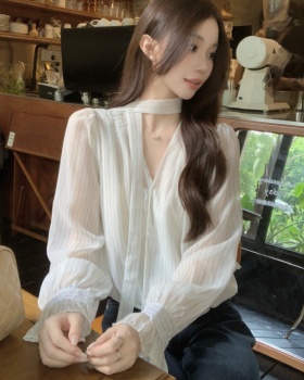 Korean style retro tops temperament niche shirt for women
