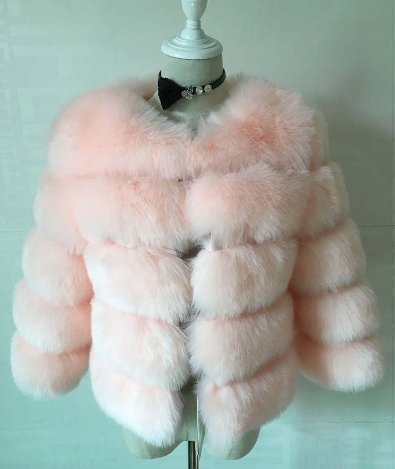 Elmo European style fur coat faux fur coat for women