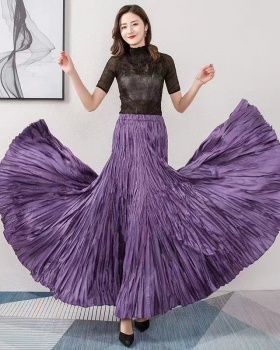 European style fashion simple all-match crinkling skirt
