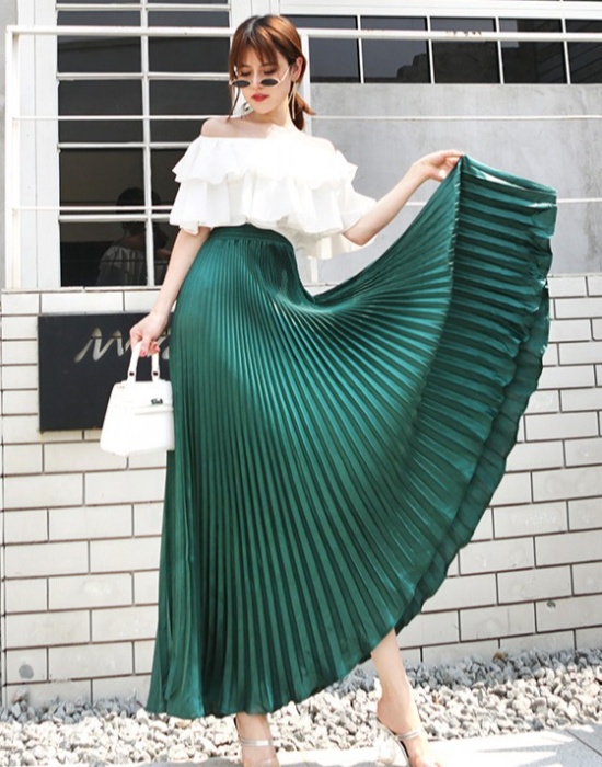 High waist mermaid long skirt satin skirt for women