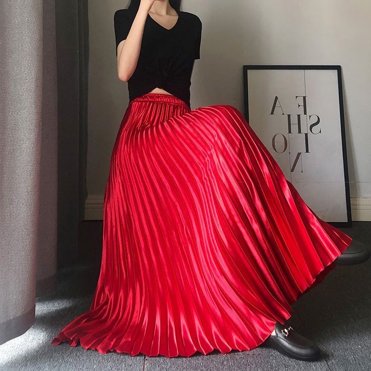 High waist mermaid long skirt satin skirt for women