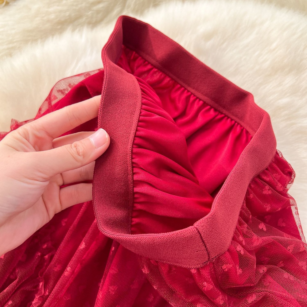 Tender irregular spring skirt slim heart puff skirt