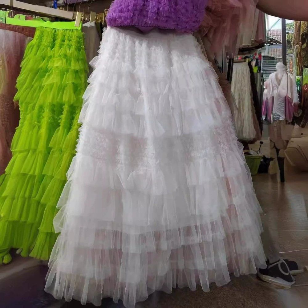 British style European style skirt gauze long skirt