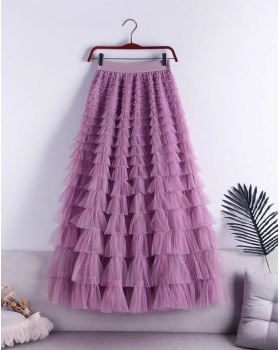 Spring and summer long skirt gauze skirt