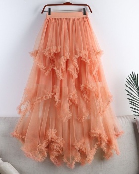 Long big skirt cake long skirt lady high waist skirt