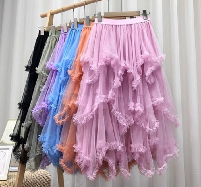 Long big skirt cake long skirt lady high waist skirt