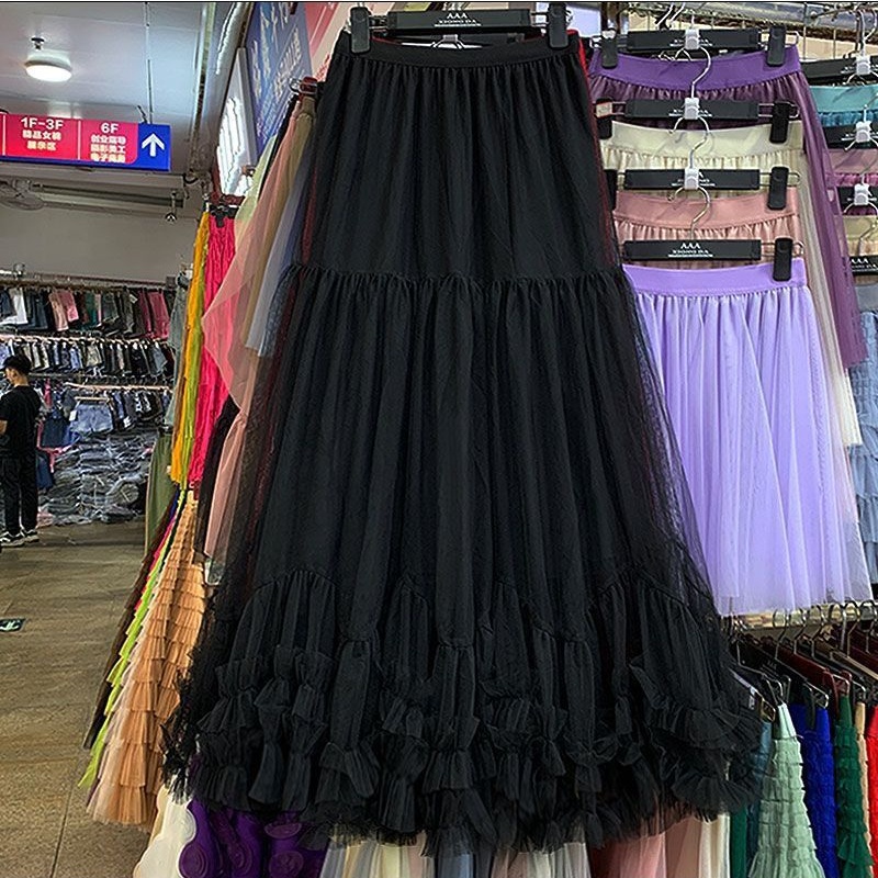 Temperament autumn A-line puff skirt big skirt cake skirt