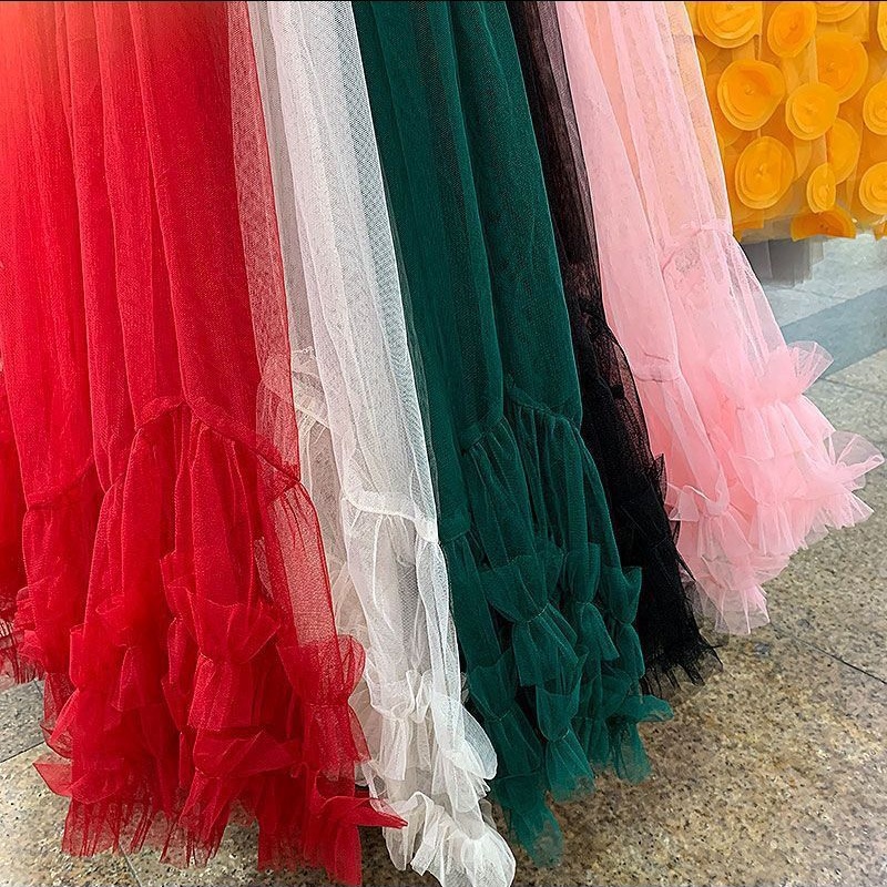 Temperament autumn A-line puff skirt big skirt cake skirt