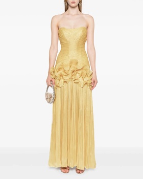 Long France style dress summer splice formal dress for women