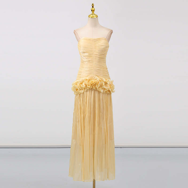 Long France style dress summer splice formal dress for women